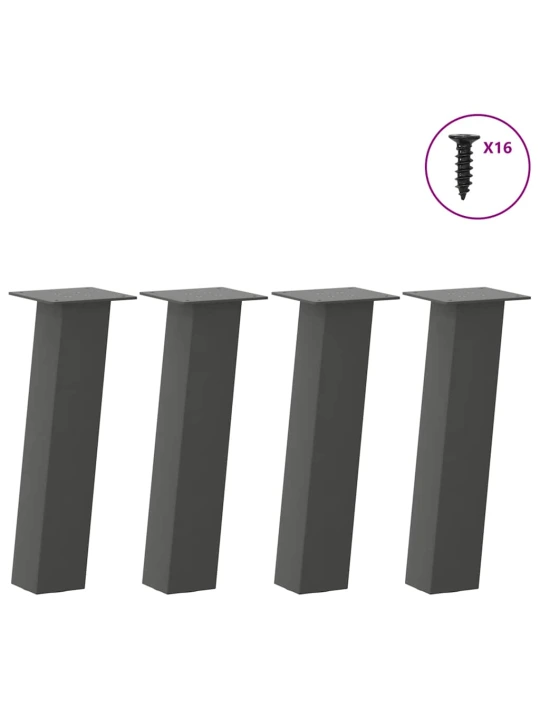Nohy ke konferenčnímu stolku 4 ks antracitové 30 cm ocelové