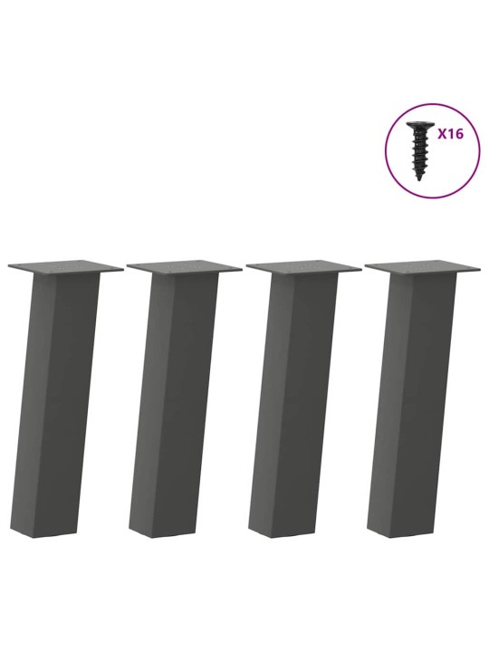 Nohy ke konferenčnímu stolku 4 ks antracitové 42 cm ocelové