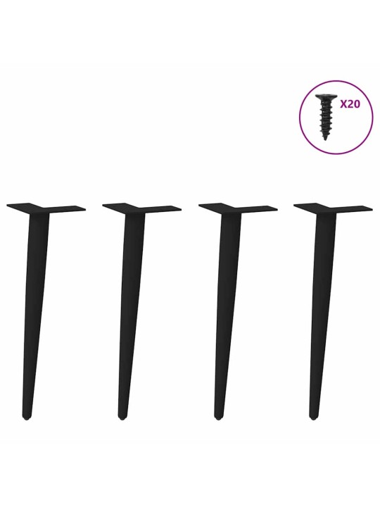 Nohy konferenčního stolku kuželového tvaru 4 ks černé 42-43 cm ocelové
