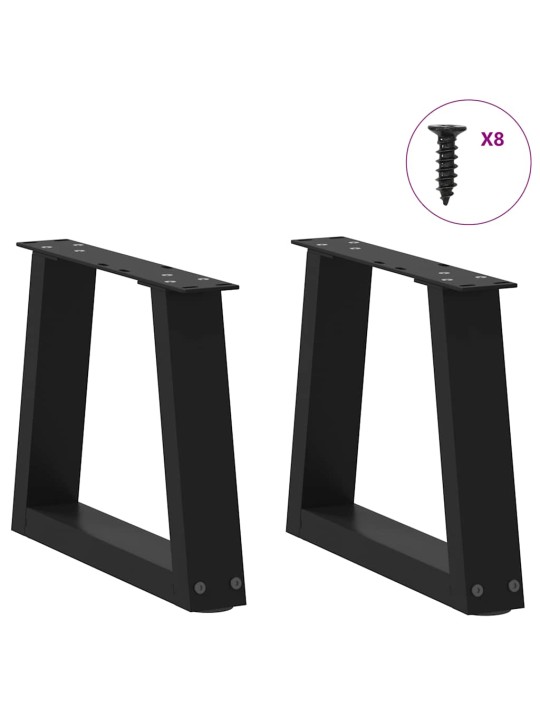 Nohy konferenčního stolku ve tvaru v, 2 ks, černé, 30 x (30-31,3) cm, ocel