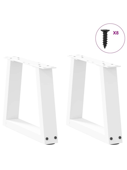 Nohy konferenčního stolku ve tvaru v, 2 ks, bílé, 30 x (30-31,3) cm, ocel