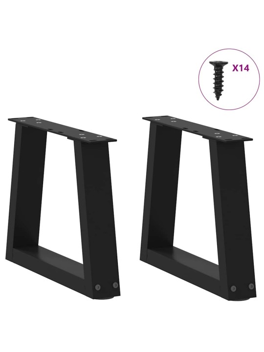 Nohy konferenčního stolku ve tvaru v, 2 ks, černé, 40 x (30-31,3) cm, ocel