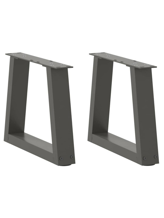 Nohy konferenčního stolku ve tvaru v 2 ks antracitové 40 x (30-31,3) cm ocelové