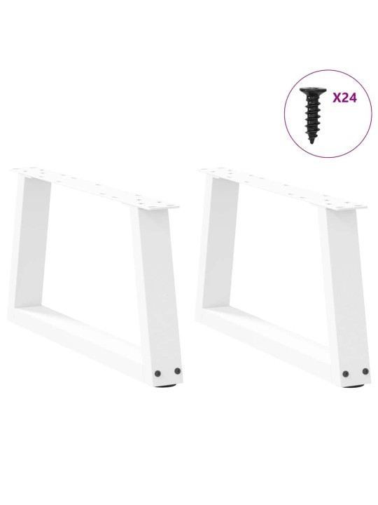 Nohy konferenčního stolku ve tvaru v, 2 ks, bílé, 60 x (30-31,3) cm, ocel