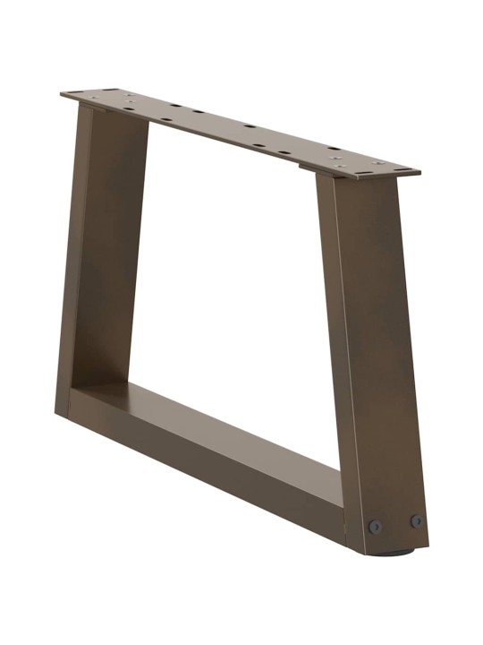 Nohy konferenčního stolku ve tvaru v, 2 ks, přírodní ocel, 70 x (30-31,3) cm, ocel