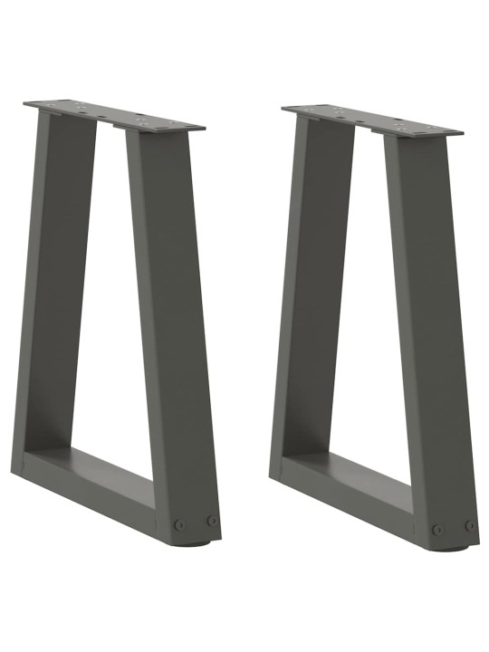 Nohy konferenčního stolku ve tvaru v, 2 ks, antracitové, 28 x (42-43,3) cm, ocel