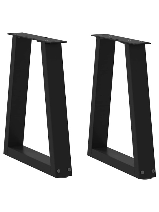 Nohy konferenčního stolku ve tvaru v, 2 ks, černé, 38 x (42-43,3) cm, ocel