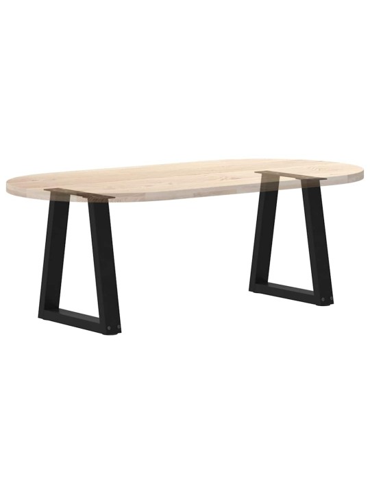Nohy konferenčního stolku ve tvaru v, 2 ks, černé, 38 x (42-43,3) cm, ocel