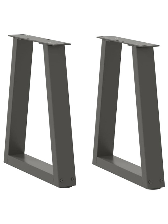 Nohy konferenčního stolku ve tvaru v 2 ks antracitové 38 x (42-43,3) cm ocelové