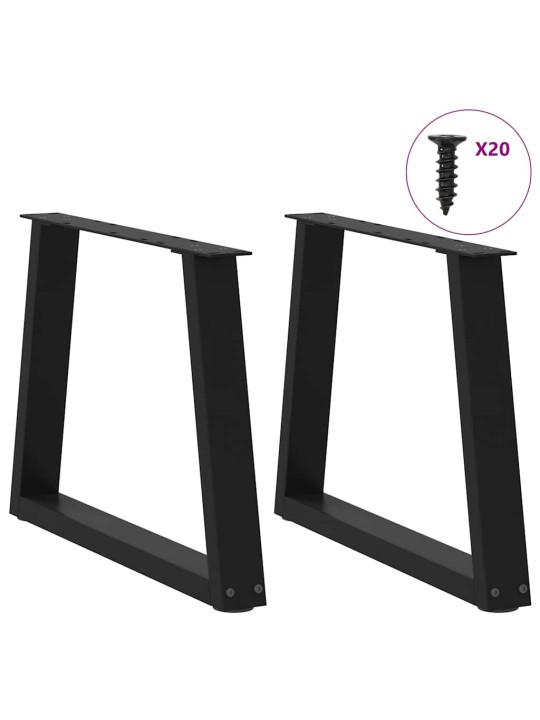 Nohy konferenčního stolku ve tvaru v, 2 ks, černé, 50 x (42-43,3) cm, ocel