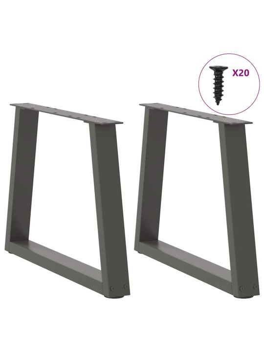 Nohy konferenčního stolku ve tvaru v 2 ks antracitové 50 x (42-43,3) cm ocelové