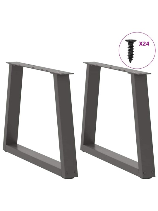 Nohy konferenčního stolku ve tvaru v 2 ks antracitové 60 x (42-43,3) cm ocelové