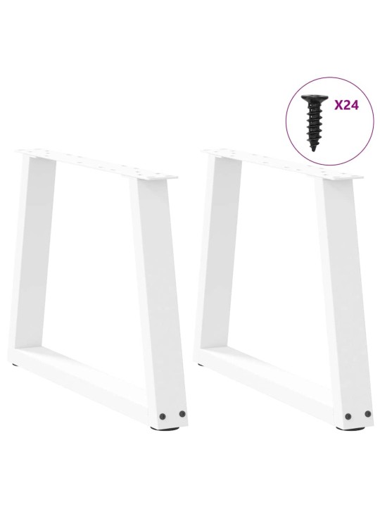 Nohy konferenčního stolku ve tvaru v, 2 ks, bílé, 70 x (42-43,3) cm, ocel