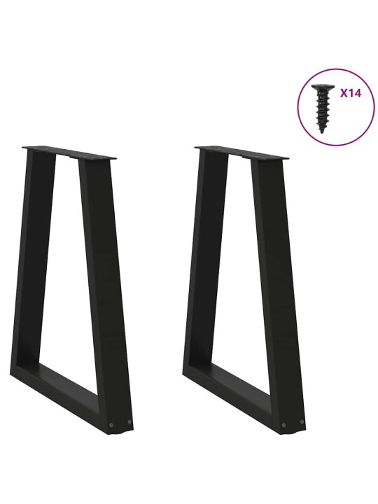 Nohy k jídelnímu stolu ve tvaru V, 2 ks, černé, 50 x (72-73) cm, ocel
