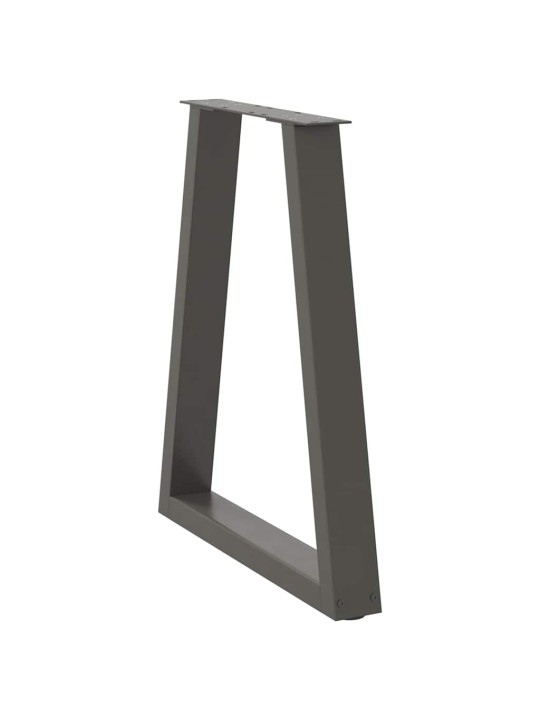Nohy k jídelnímu stolu ve tvaru v, 2 ks, antracitové, 50 x (72-73) cm, ocel