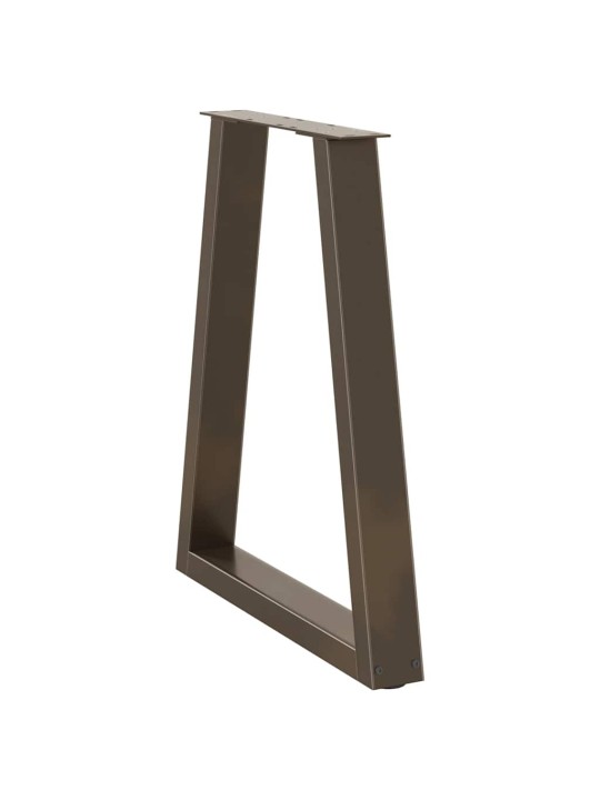 Nohy k jídelnímu stolu ve tvaru v, 2 ks, přírodní ocel, 50 x (72-73,3) cm, ocel