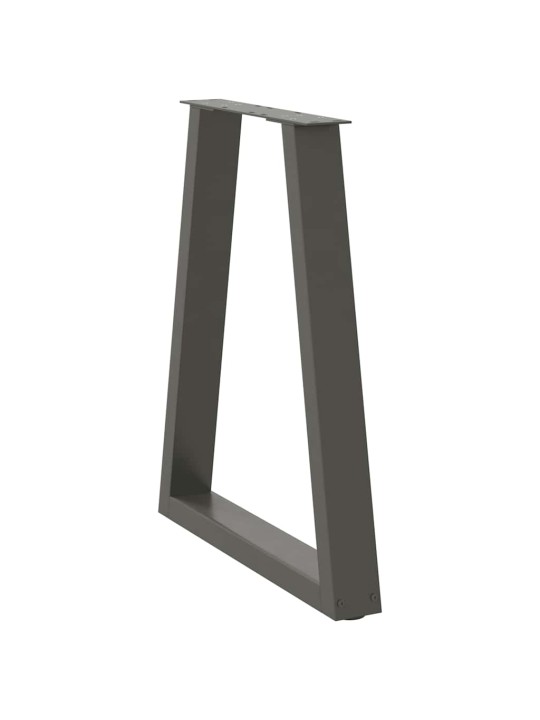 Nohy k jídelnímu stolu ve tvaru v, 2 ks, antracitové, 60 x (72-73) cm, ocel