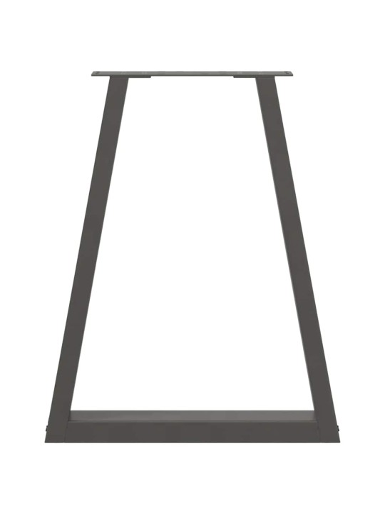 Nohy k jídelnímu stolu ve tvaru v, 2 ks, antracitové, 60 x (72-73) cm, ocel