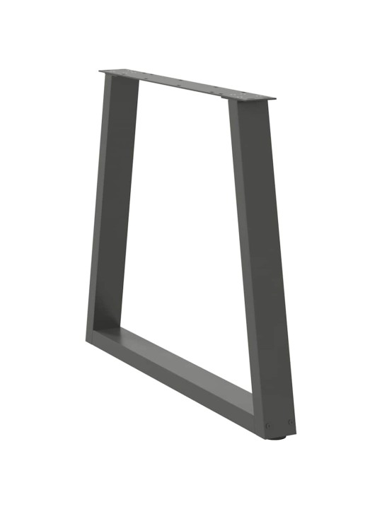 Nohy k jídelnímu stolu ve tvaru v, 2 ks, antracitové, 70 x (72-73,3) cm, ocel