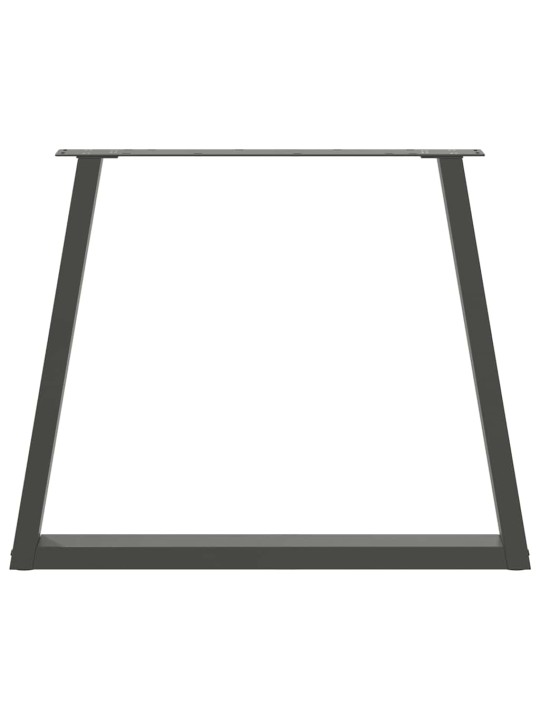 Nohy k jídelnímu stolu ve tvaru v, 2 ks, antracitové, 70 x (72-73,3) cm, ocel