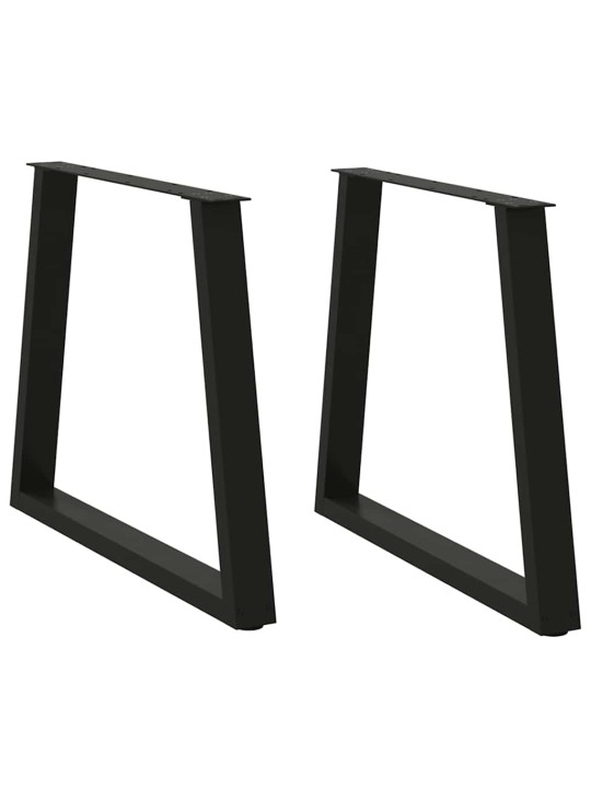 Nohy k jídelnímu stolu ve tvaru v, 2 ks, černé, 80 x (72-73,3) cm, ocel
