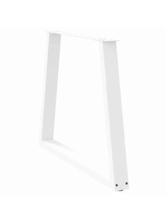 Nohy k jídelnímu stolu ve tvaru v, 2 ks, bílé, 80 x (72-73,3) cm, ocel