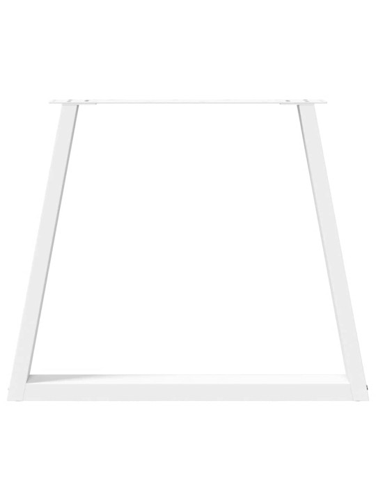 Nohy k jídelnímu stolu ve tvaru v, 2 ks, bílé, 80 x (72-73,3) cm, ocel