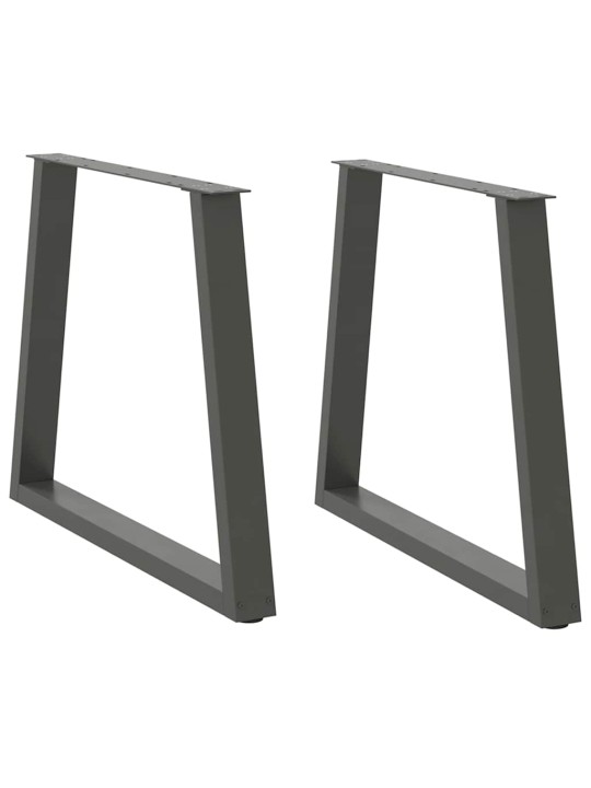 Nohy k jídelnímu stolu ve tvaru v, 2 ks, antracitové, 80 x (72-73,3) cm, ocel