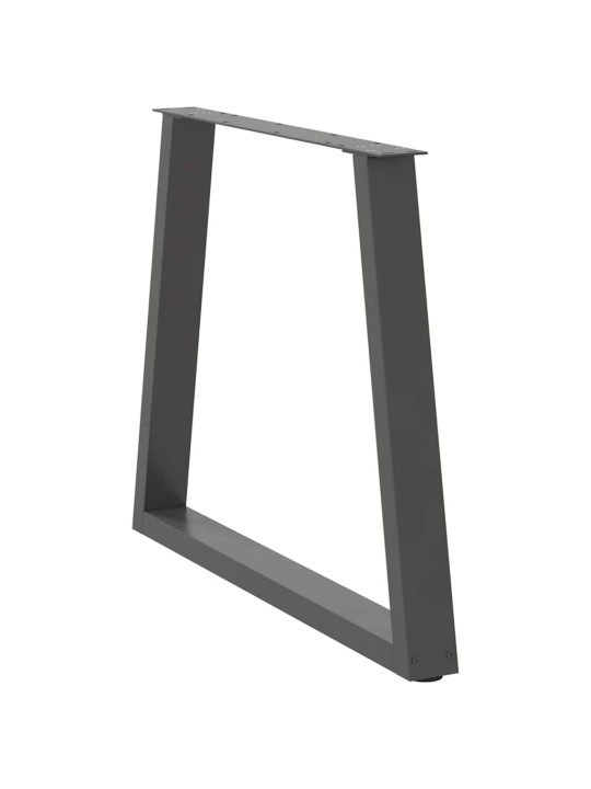 Nohy k jídelnímu stolu ve tvaru v, 2 ks, antracitové, 80 x (72-73,3) cm, ocel