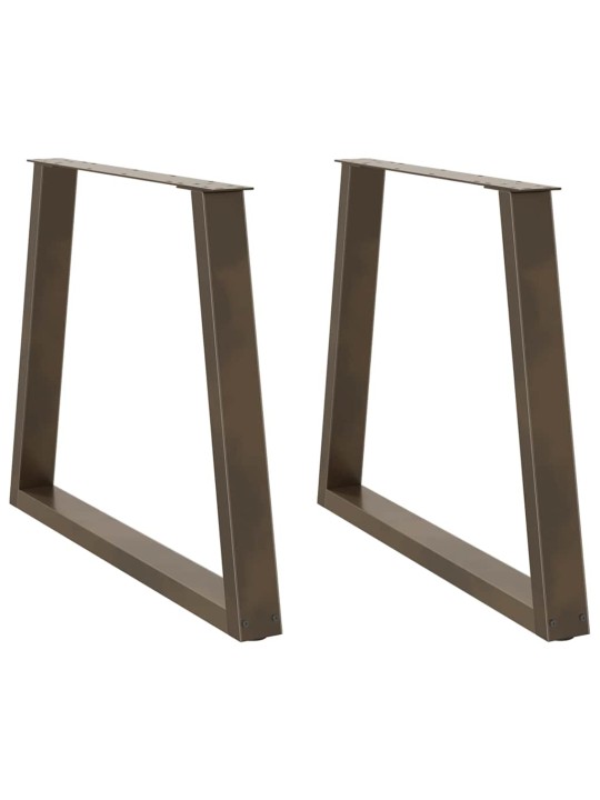 Nohy k jídelnímu stolu ve tvaru v, 2 ks, přírodní ocel, 80 x (72-73,3) cm, ocel