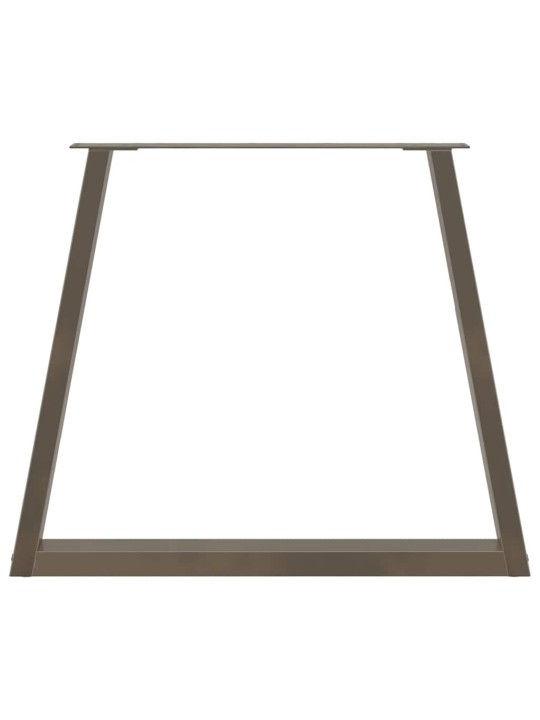 Nohy k jídelnímu stolu ve tvaru v, 2 ks, přírodní ocel, 80 x (72-73,3) cm, ocel