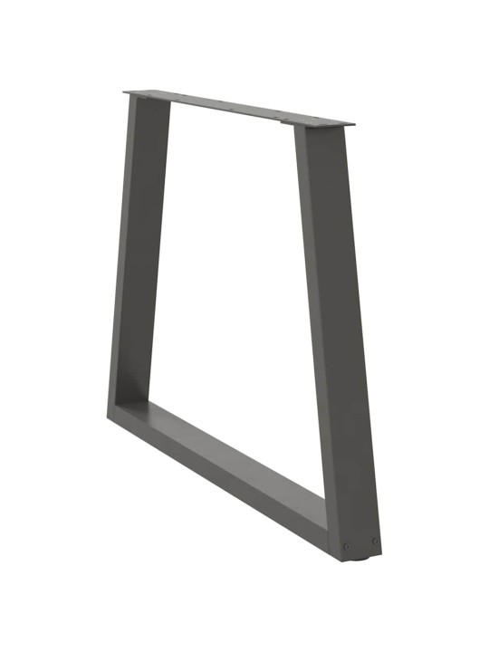 Nohy k jídelnímu stolu ve tvaru v, 2 ks, antracitové, 90 x (72-73,3) cm, ocel