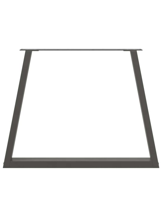 Nohy k jídelnímu stolu ve tvaru v, 2 ks, antracitové, 90 x (72-73,3) cm, ocel