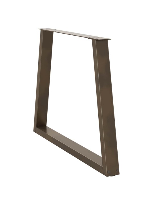 Nohy k jídelnímu stolu ve tvaru v, 2 ks, přírodní ocel, 90 x (72-73,3) cm, ocel