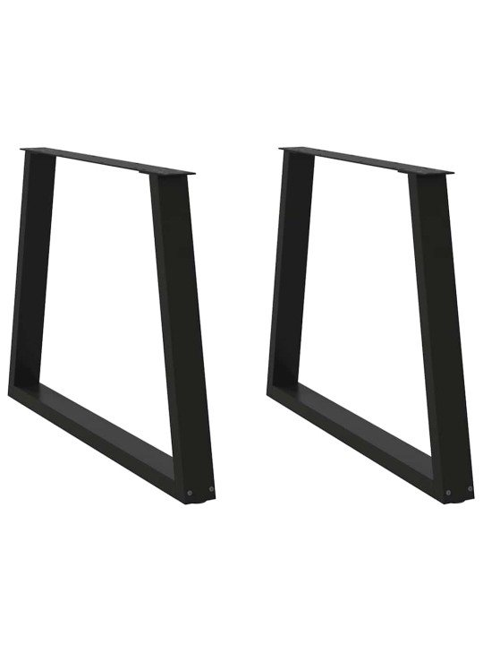 Nohy k jídelnímu stolu ve tvaru v, 2 ks, černé, 100 x (72-73,3) cm, ocel
