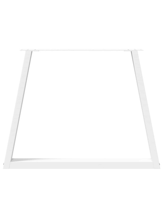Nohy k jídelnímu stolu ve tvaru v, 2 ks, bílé, 100 x (72-73,3) cm, ocel