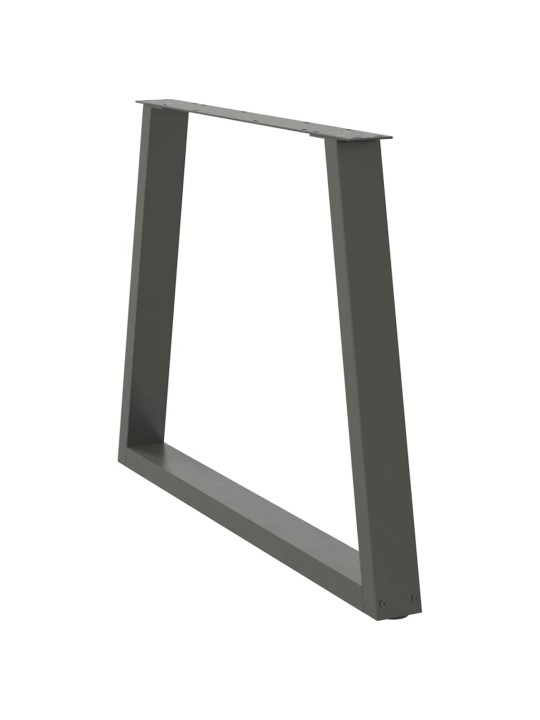 Nohy k jídelnímu stolu ve tvaru v, 2 ks, antracitové, 100 x (72-73,3) cm, ocel