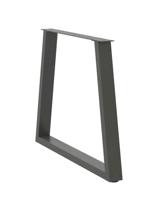 Nohy k jídelnímu stolu ve tvaru v, 3 ks, antracitové, 70 x (72-73,3) cm, ocel
