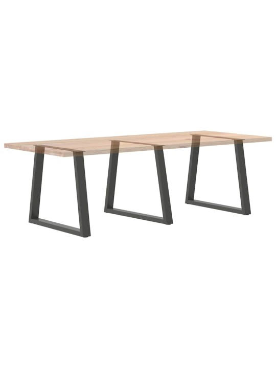 Nohy k jídelnímu stolu ve tvaru v, 3 ks, antracitové, 70 x (72-73,3) cm, ocel