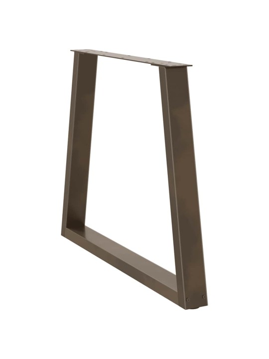 Nohy k jídelnímu stolu ve tvaru v, 3 ks, přírodní ocel, 80 x (72-73,3) cm, ocel