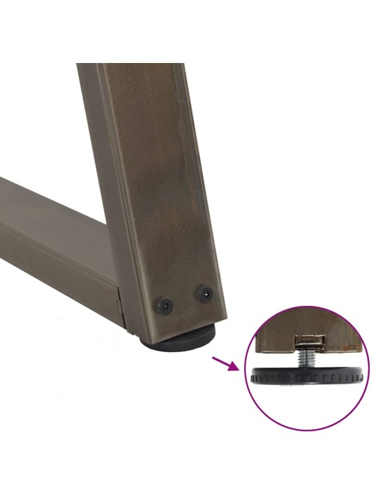 Nohy k jídelnímu stolu ve tvaru v, 3 ks, přírodní ocel, 80 x (72-73,3) cm, ocel