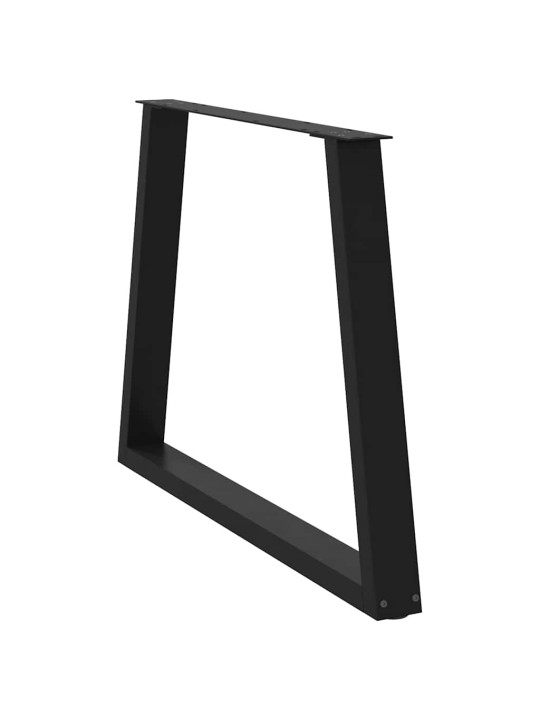 Nohy k jídelnímu stolu ve tvaru v, 3 ks, černé, 90 x (72-73,3) cm, ocel