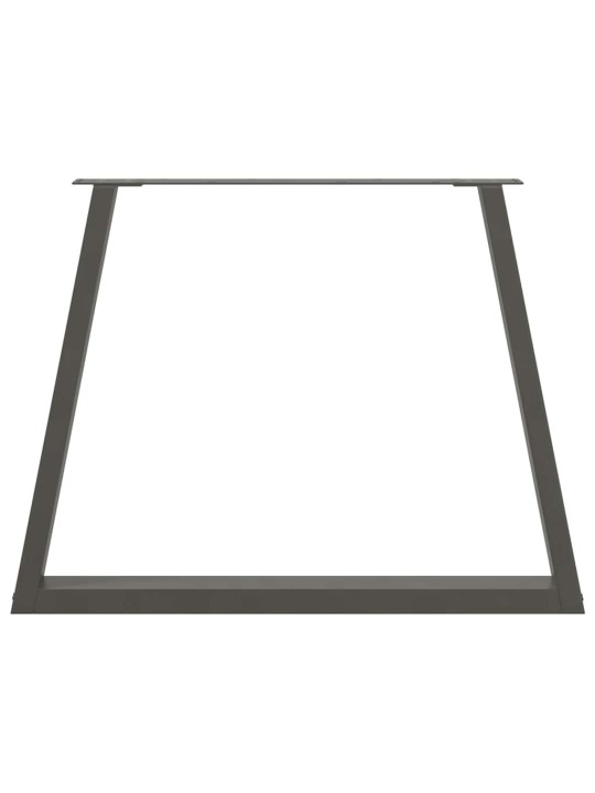 Nohy k jídelnímu stolu ve tvaru v, 3 ks, antracitové, 90 x (72-73,3) cm, ocel