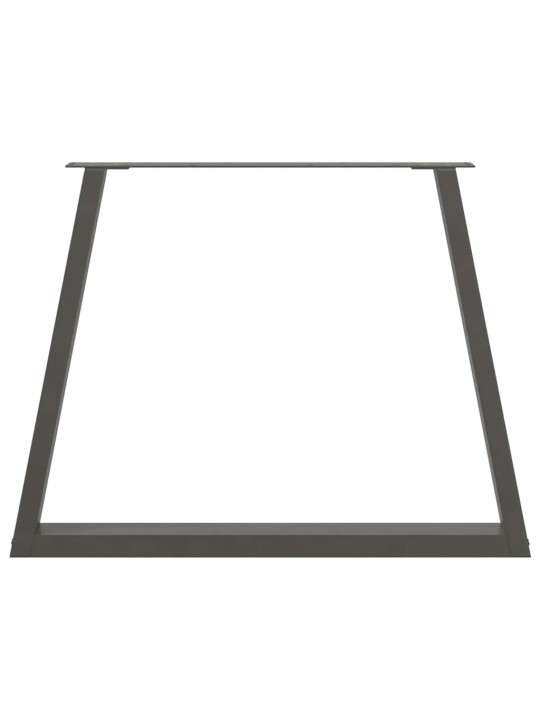 Nohy k jídelnímu stolu ve tvaru v, 3 ks, antracitové, 100 x (72-73,3) cm, ocel