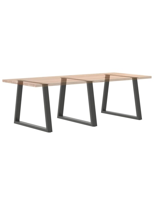 Nohy k jídelnímu stolu ve tvaru v, 3 ks, antracitové, 100 x (72-73,3) cm, ocel