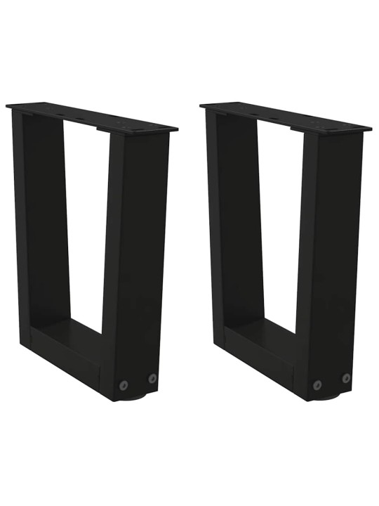 Nohy konferenčního stolku ve tvaru v, 2 ks, černé, 30 x (30-31,3) cm, ocel
