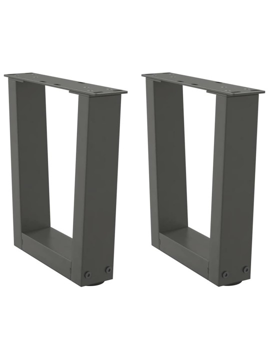 Nohy konferenčního stolku ve tvaru v 2 ks antracitové 40 x (30-31,3) cm ocelové