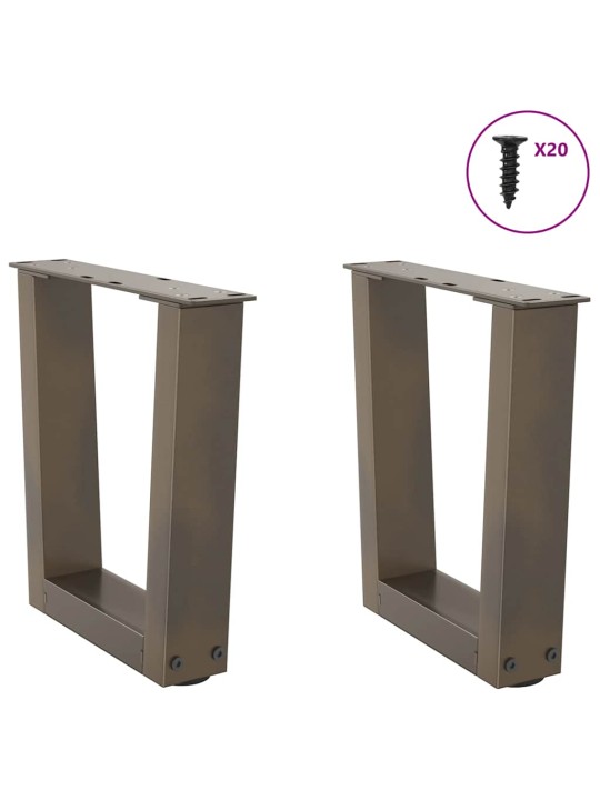 Nohy konferenčního stolku ve tvaru v 2 ks přírodní ocel 40 x (30-31,3) cm ocel