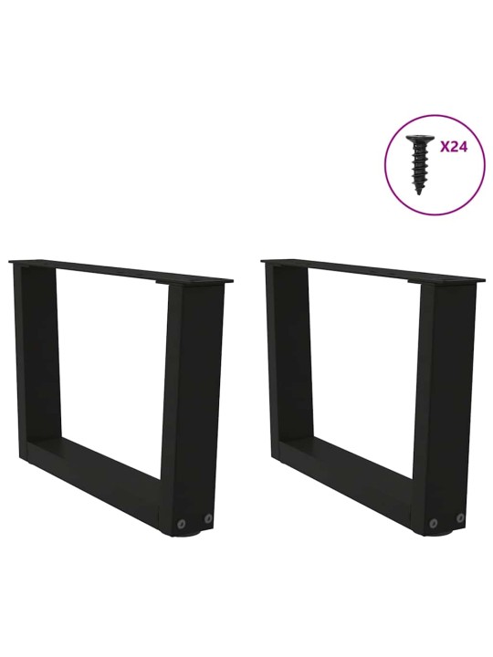 Nohy konferenčního stolku ve tvaru v, 2 ks, černé, 50 x (30-31,3) cm, ocel