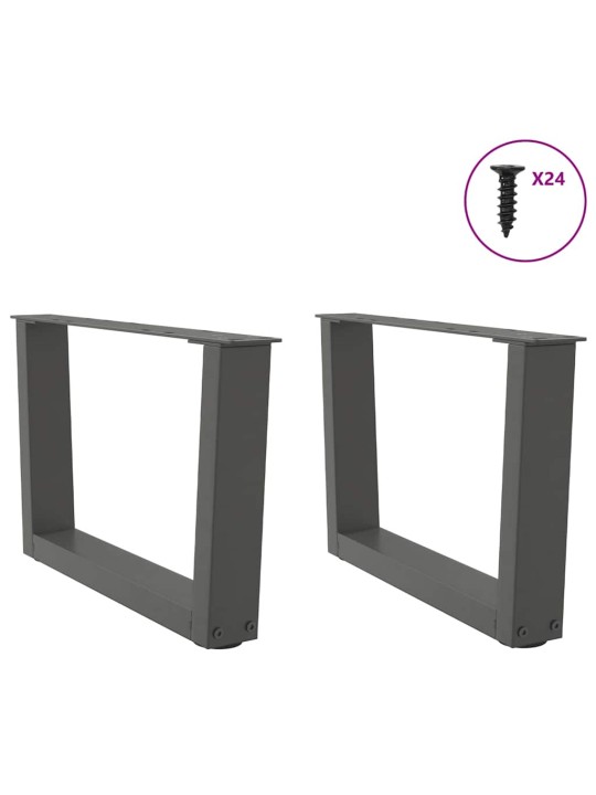 Nohy konferenčního stolku ve tvaru v 2 ks antracitové 50 x (30-31,3) cm ocelové